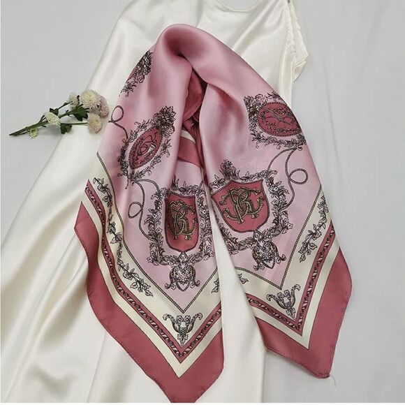 Pink Chain Silky Scarf  
